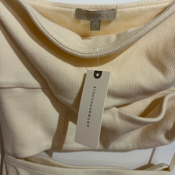 NWT Anthropologie Bordeaux Strapless Cutout Dress in Cream - Picture 7 of 8